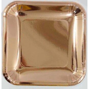 9″ Glossy Gold square plates 10pk