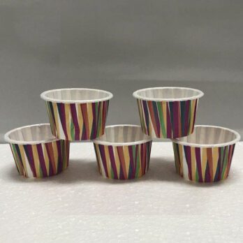 small multi colour striped muffin cases 35pcs