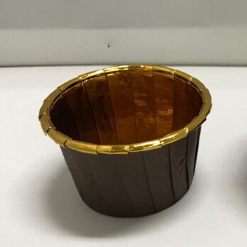 3×3.8cm Brown/ gold rim foil Muffin 20pk