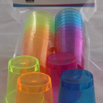 20pk plastic  coloured shot glass