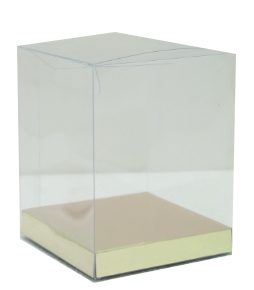 5pk 8x8x10 clear gold base box