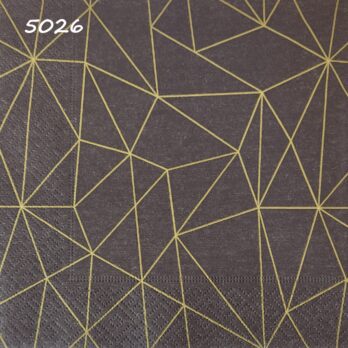 Black & gold geometric napkin 20pk