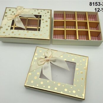 12 split  Cream and Gold fancychoc box