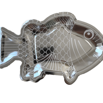 Silver fish shape plate 10pk
