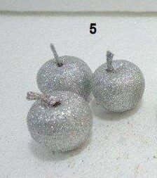 12 Silver mini Apples 3cm