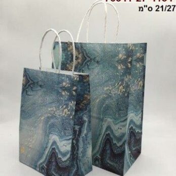 21x27cm Blue marble paper bag