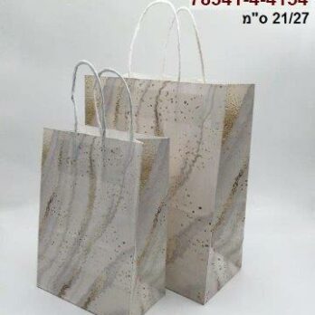 21x27cm Grey marble paper bag